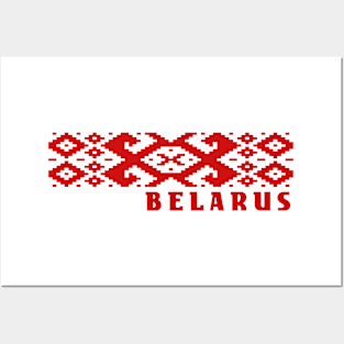 Belarus National Ornament Pattern Old Flag Pagonya Posters and Art